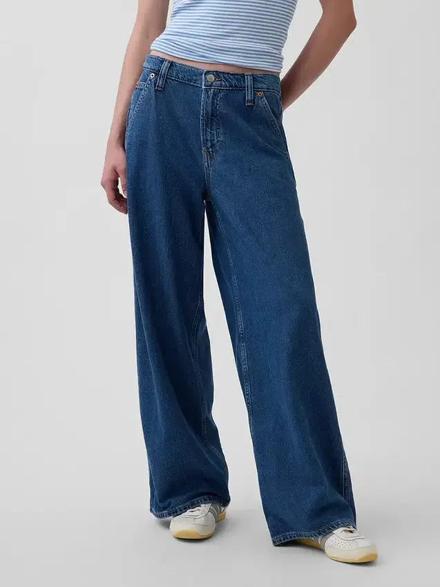 Pantalones holgados de mezclilla ultrasuaves de talle medio
