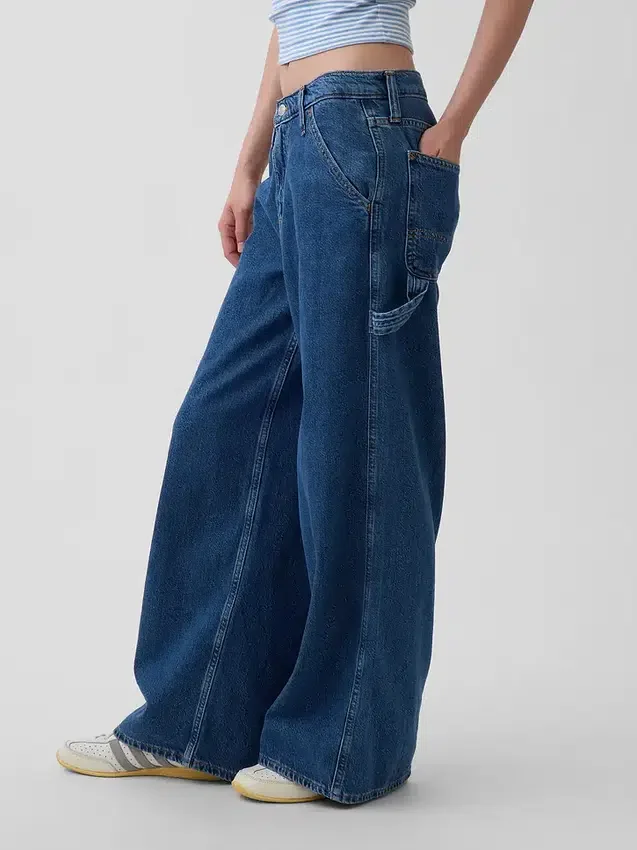 Pantalones holgados de mezclilla ultrasuaves de talle medio