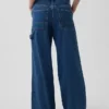 Pantalones holgados de mezclilla ultrasuaves de talle medio