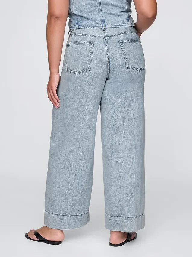 Pantalones holgados de mezclilla ultrasuaves de talle medio