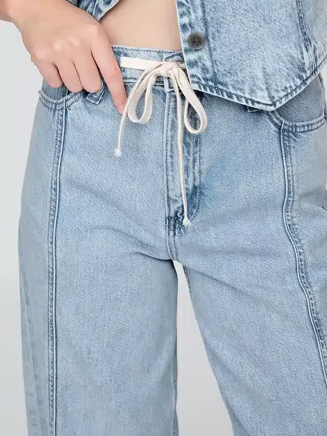 Pantalones holgados de mezclilla ultrasuaves de talle medio