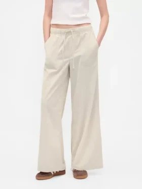 Pantalones holgados de pana de talle medio