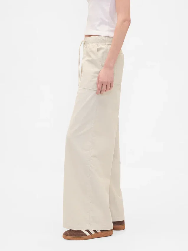 Pantalones holgados de pana de talle medio
