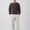 Pantalones holgados y ajustados de lino y algodón