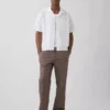 Pantalones holgados y ajustados de lino y algodón