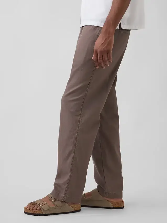Pantalones holgados y ajustados de lino y algodón