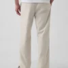 Pantalones holgados y ajustados de lino y algodón