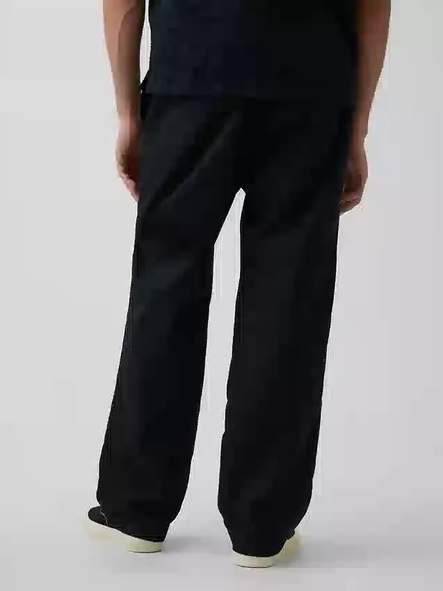 Pantalones holgados y ajustados de lino y algodón