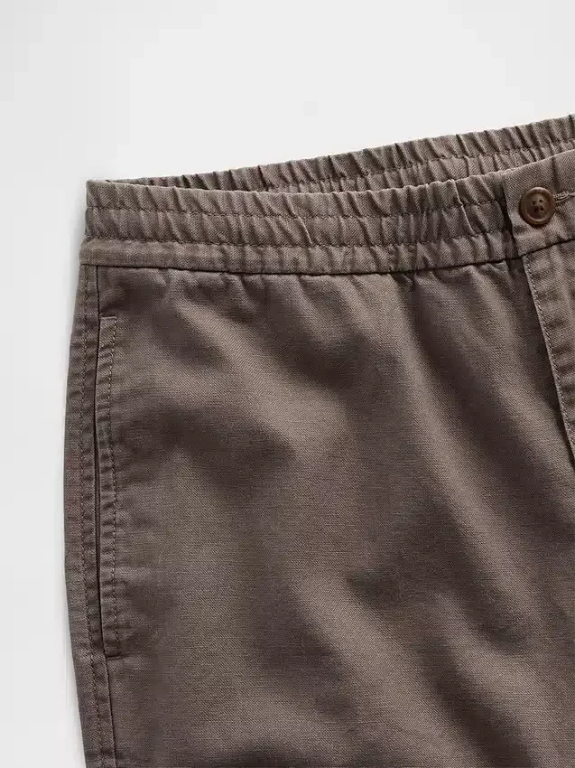 Pantalones holgados y ajustados de lino y algodón
