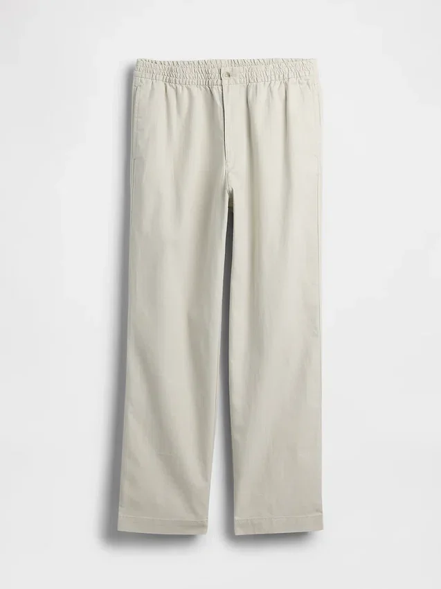 Pantalones holgados y ajustados de lino y algodón
