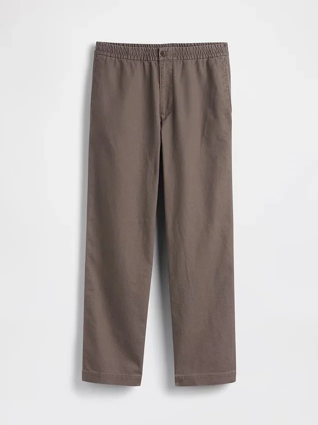 Pantalones holgados y ajustados de lino y algodón