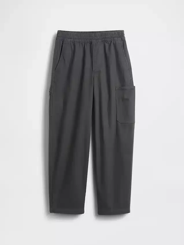 Pantalones holgados y ajustados en los tobillos de estilo cargo para niños, con forro cepillado