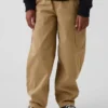 Pantalones holgados y ajustados en los tobillos de estilo cargo para niños, con forro cepillado