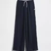 Pantalones infantiles holgados de punto waffle con pierna ancha