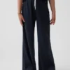 Pantalones infantiles holgados de punto waffle con pierna ancha