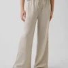 Pantalones infantiles holgados de punto waffle con pierna ancha