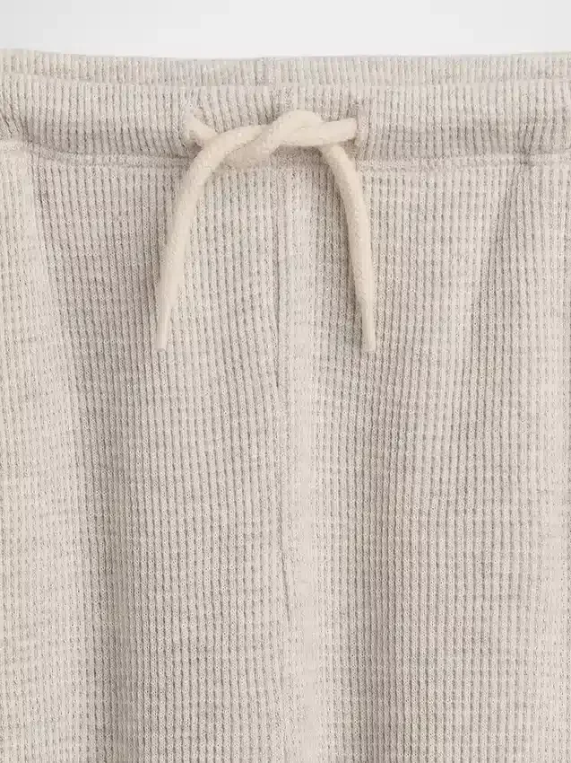 Pantalones infantiles holgados de punto waffle con pierna ancha