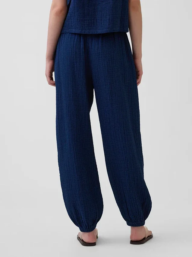 Pantalones joggers de mezclilla de gasa de algodón con corte Easy Barrel