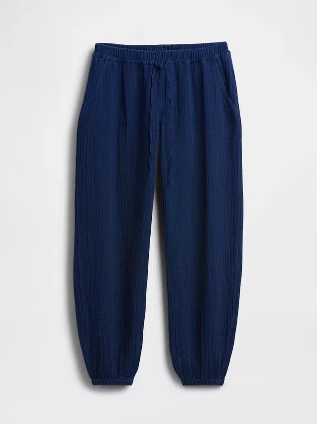 Pantalones joggers de mezclilla de gasa de algodón con corte Easy Barrel