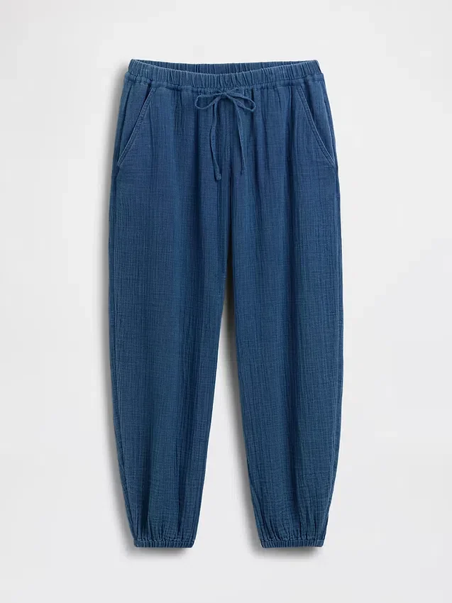 Pantalones joggers de mezclilla de gasa de algodón con corte Easy Barrel