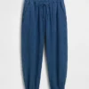 Pantalones joggers de mezclilla de gasa de algodón con corte Easy Barrel