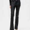 Pantalones largos y ajustados de cuero vegano reciclado de talle bajo