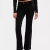 Pantalones largos y ajustados de pana de talle bajo