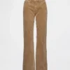 Pantalones largos y ajustados de pana de talle bajo