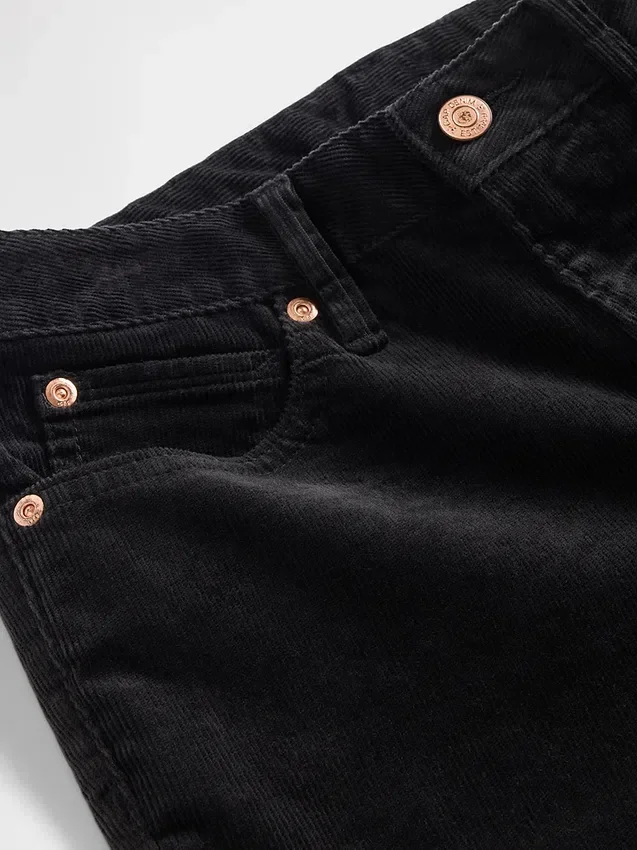 Pantalones largos y ajustados de pana de talle bajo