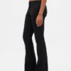 Pantalones largos y ajustados de sarga de talle bajo