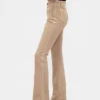Pantalones largos y ajustados de sarga de talle bajo