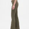 Pantalones largos y ajustados de sarga de talle bajo