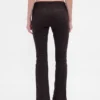 Pantalones largos y ajustados de sarga de talle bajo