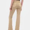 Pantalones largos y ajustados de sarga de talle bajo