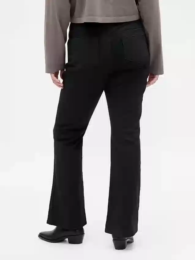 Pantalones largos y ajustados de sarga de talle bajo
