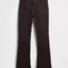 Pantalones largos y ajustados de sarga de talle bajo