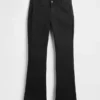 Pantalones largos y ajustados de sarga de talle bajo