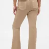 Pantalones largos y ajustados de sarga de talle bajo
