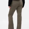 Pantalones largos y ajustados de sarga de talle bajo