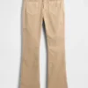 Pantalones largos y ajustados de sarga de talle bajo