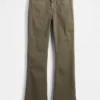 Pantalones largos y ajustados de sarga de talle bajo