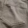 Pantalones largos y ajustados de sarga de talle bajo