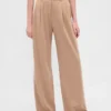 Pantalones plisados de sarga cepillada de talle alto 365