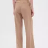 Pantalones plisados de sarga cepillada de talle alto 365