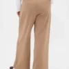 Pantalones plisados de sarga cepillada de talle alto 365