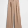 Pantalones plisados de sarga cepillada de talle alto 365