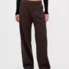 Pantalones plisados de sarga cepillada de talle bajo 365