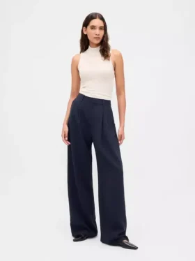 Pantalones plisados de talle alto 365