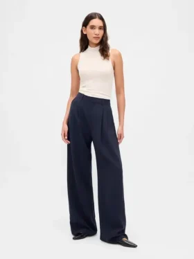 Pantalones plisados de talle alto 365