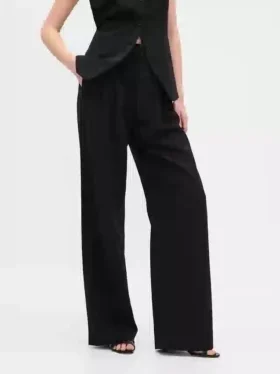 Pantalones plisados de talle alto 365
